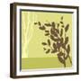 Metro Leaves in Chatreuse II-Erica J. Vess-Framed Art Print