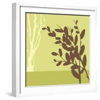 Metro Leaves in Chatreuse II-Erica J. Vess-Framed Art Print