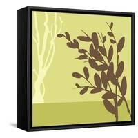 Metro Leaves in Chatreuse II-Erica J. Vess-Framed Stretched Canvas