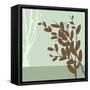 Metro Leaves in Green II-Erica J. Vess-Framed Stretched Canvas