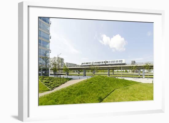 Metro, Local Transport, Orestad, Island Amager, Copenhagen, Denmark, Scandinavia-Axel Schmies-Framed Photographic Print