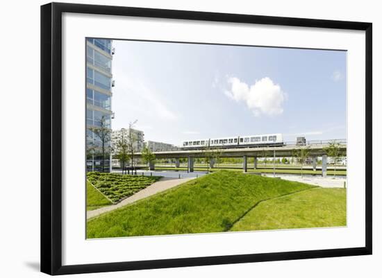 Metro, Local Transport, Orestad, Island Amager, Copenhagen, Denmark, Scandinavia-Axel Schmies-Framed Photographic Print