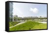 Metro, Local Transport, Orestad, Island Amager, Copenhagen, Denmark, Scandinavia-Axel Schmies-Framed Stretched Canvas