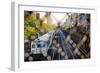 Metro North Train Through Fence-null-Framed Photo