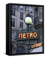 Metro Signage in Paris, France-Bill Bachmann-Framed Stretched Canvas