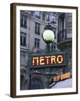 Metro Signage in Paris, France-Bill Bachmann-Framed Premium Photographic Print