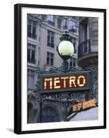 Metro Signage in Paris, France-Bill Bachmann-Framed Premium Photographic Print