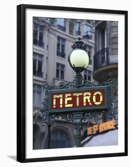 Metro Signage in Paris, France-Bill Bachmann-Framed Premium Photographic Print