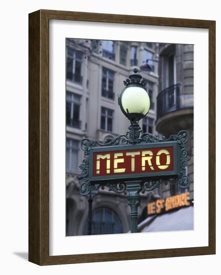 Metro Signage in Paris, France-Bill Bachmann-Framed Photographic Print