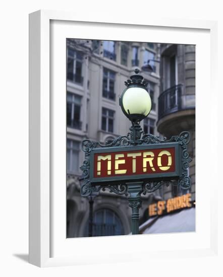 Metro Signage in Paris, France-Bill Bachmann-Framed Photographic Print