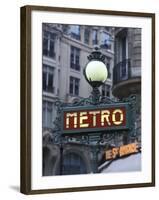 Metro Signage in Paris, France-Bill Bachmann-Framed Photographic Print