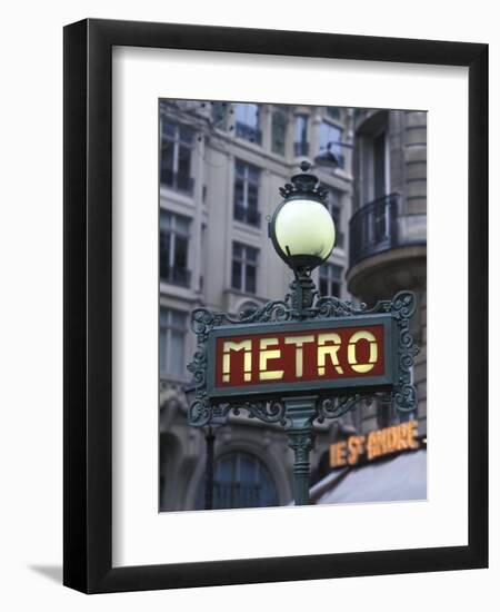 Metro Signage in Paris, France-Bill Bachmann-Framed Premium Photographic Print