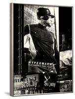 Metro Station in Manhattan with an Advertisement on a Baseball Player by Night - Subway Sign - NYC-Philippe Hugonnard-Framed Photographic Print