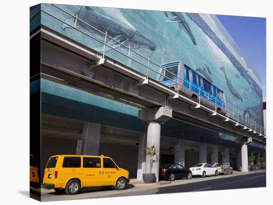 Metromover and Mural by Wyland on Se 1st Street, Miami, Florida, USA, North America-Richard Cummins-Stretched Canvas