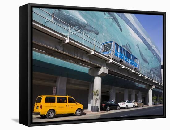 Metromover and Mural by Wyland on Se 1st Street, Miami, Florida, USA, North America-Richard Cummins-Framed Stretched Canvas