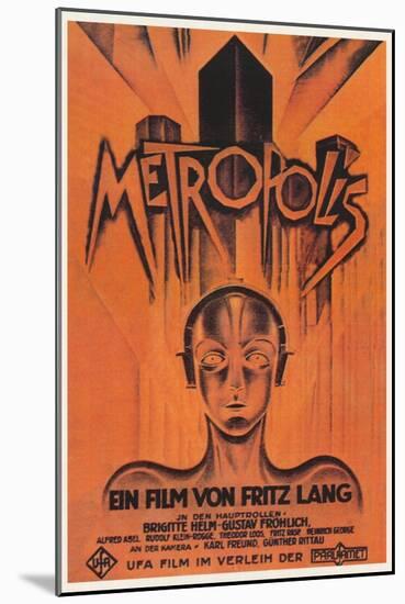 Metropolis, Brazilian Movie Poster, 1926-null-Mounted Art Print