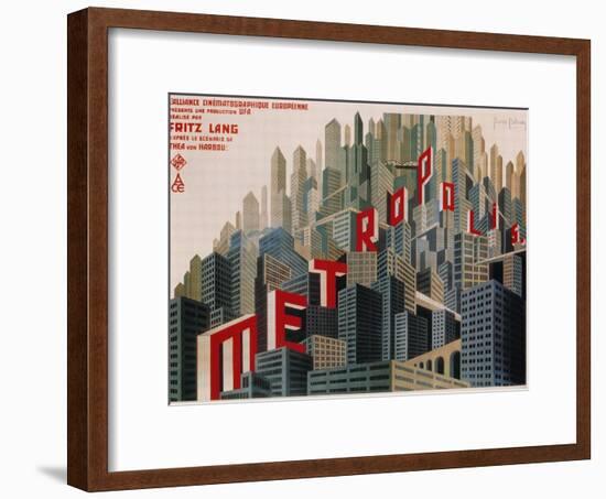 Metropolis, French Movie Poster, 1926-null-Framed Art Print