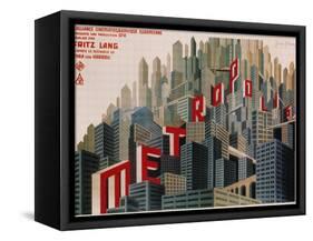 Metropolis, French Movie Poster, 1926-null-Framed Stretched Canvas