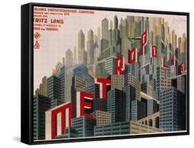 Metropolis, French Movie Poster, 1926-null-Framed Stretched Canvas