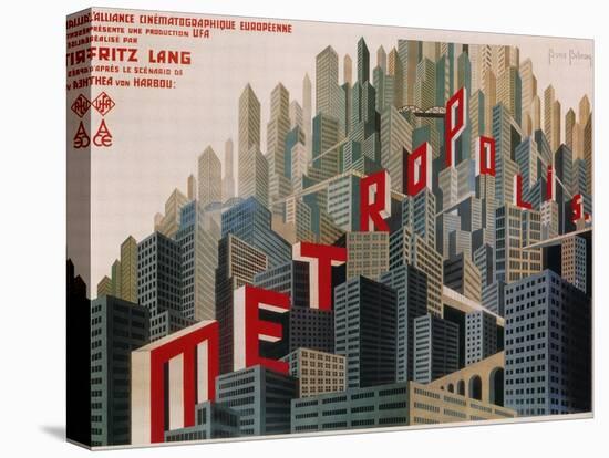 Metropolis, French Movie Poster, 1926-null-Stretched Canvas