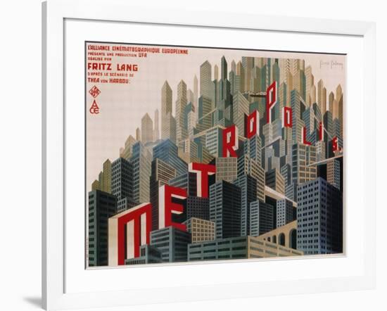 Metropolis, French Movie Poster, 1926-null-Framed Art Print