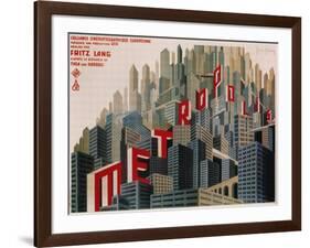 Metropolis, French Movie Poster, 1926-null-Framed Art Print