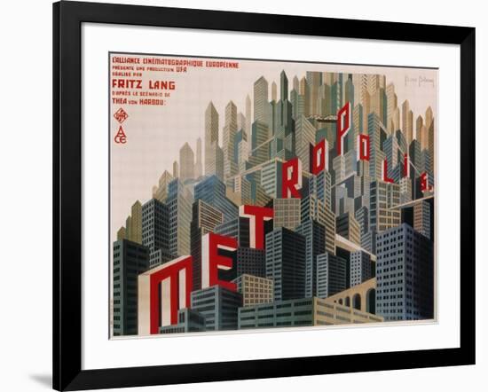 Metropolis, French Movie Poster, 1926-null-Framed Art Print