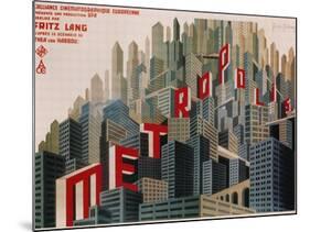 Metropolis, French Movie Poster, 1926-null-Mounted Art Print