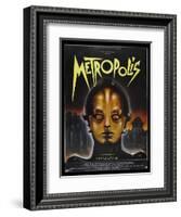 Metropolis, French Movie Poster, 1926-null-Framed Art Print