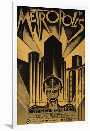 Metropolis, German Movie Poster, 1926-null-Framed Art Print