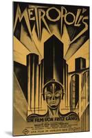 Metropolis, German Movie Poster, 1926-null-Mounted Art Print