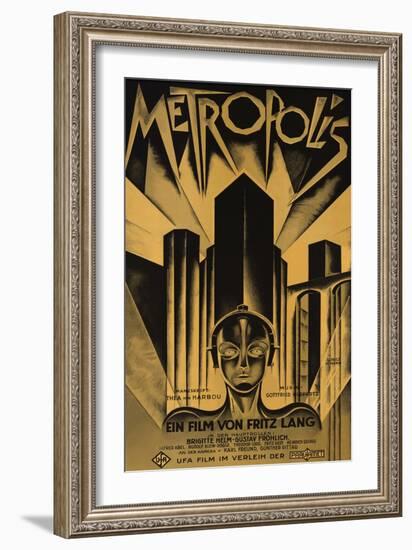 Metropolis, German Movie Poster, 1926-null-Framed Art Print