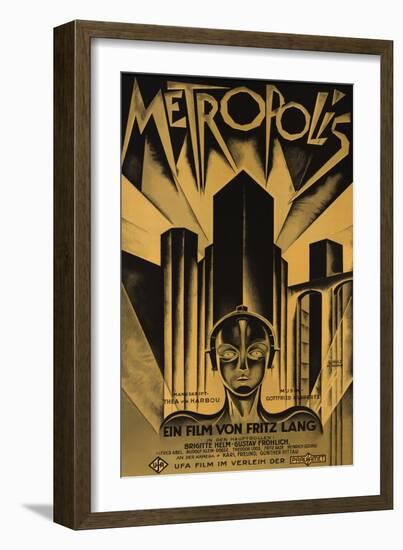 Metropolis, German Movie Poster, 1926-null-Framed Art Print