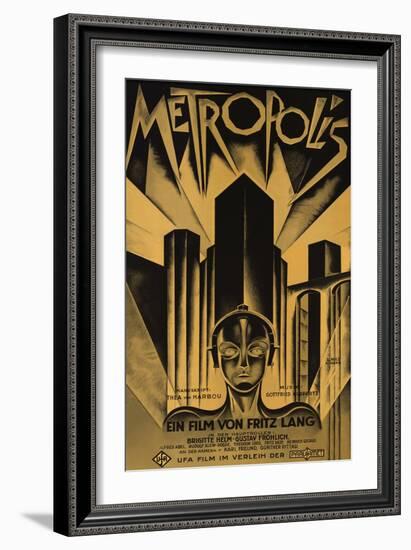 Metropolis, German Movie Poster, 1926-null-Framed Art Print