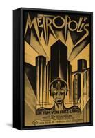 Metropolis, German Movie Poster, 1926-null-Framed Stretched Canvas