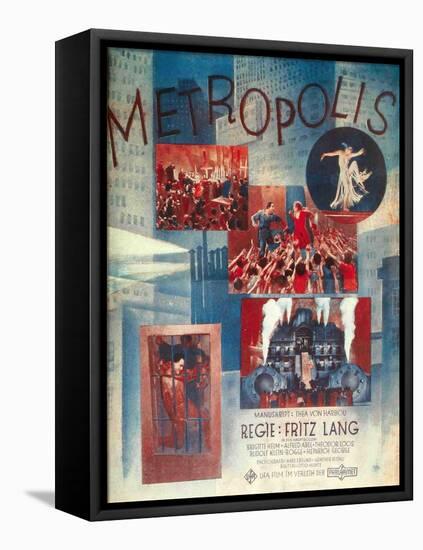 Metropolis, German Movie Poster, 1926-null-Framed Stretched Canvas