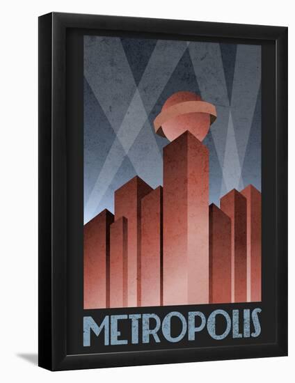 Metropolis Retro Travel Poster-null-Framed Poster