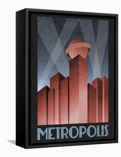 Metropolis Retro Travel Poster-null-Framed Stretched Canvas