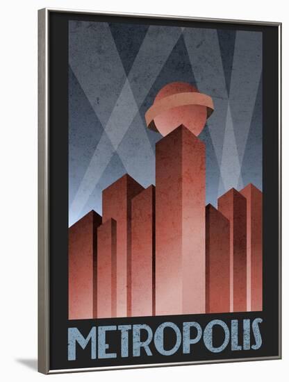 Metropolis Retro Travel Poster-null-Framed Poster