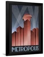 Metropolis Retro Travel Poster-null-Framed Poster