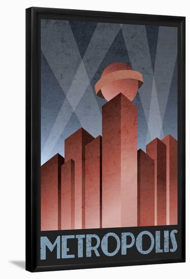 Metropolis Retro Travel Poster-null-Framed Poster