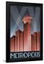 Metropolis Retro Travel Poster-null-Framed Poster