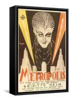 Metropolis, Swedish Movie Poster, 1926-null-Framed Stretched Canvas