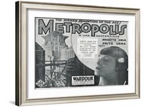 Metropolis, UK Movie Poster, 1926-null-Framed Art Print