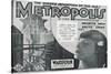 Metropolis, UK Movie Poster, 1926-null-Stretched Canvas