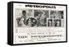 Metropolis, UK Movie Poster, 1926-null-Framed Stretched Canvas