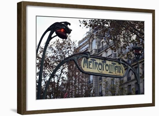 Metropolitain Sign and Entrance to the Paris Metro, Paris, France, Europe-Matthew Frost-Framed Photographic Print