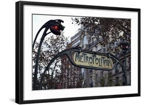 Metropolitain Sign and Entrance to the Paris Metro, Paris, France, Europe-Matthew Frost-Framed Photographic Print