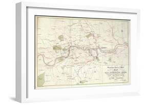 Metropolitan Board of Works Map of Bazalgette's Plan for the Lines of Main Intercepting Sewers,…-null-Framed Giclee Print