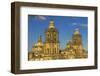 Metropolitan Cathedral and President's Palace in Zocalo, Mexico City, Mexico.-William Perry-Framed Photographic Print